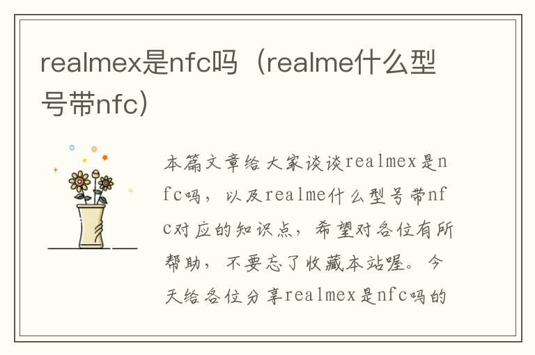 realmex是nfc吗（realme什么型号带nfc）