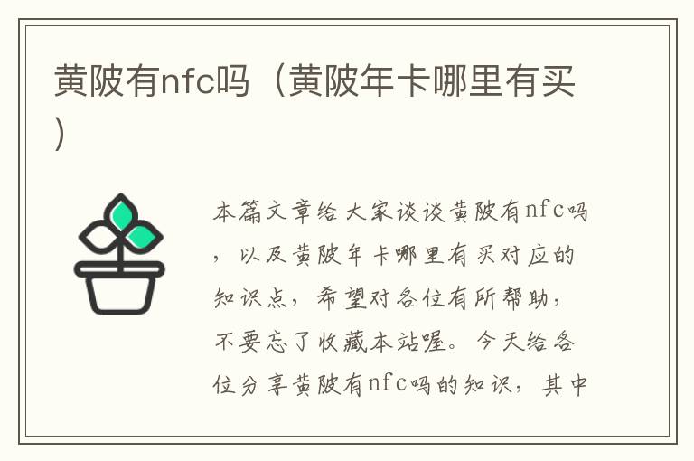 黄陂有nfc吗（黄陂年卡哪里有买）