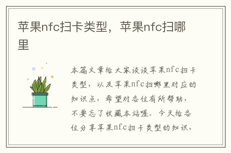 苹果nfc扫卡类型，苹果nfc扫哪里