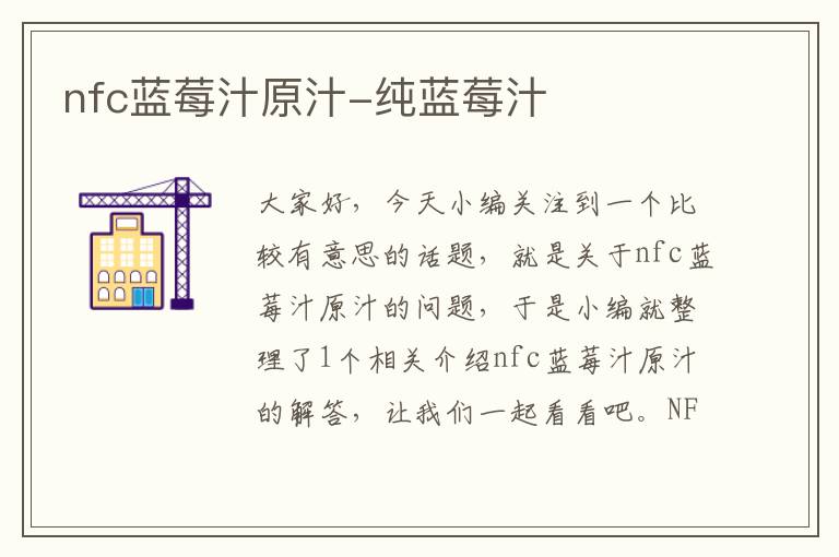 nfc蓝莓汁原汁-纯蓝莓汁