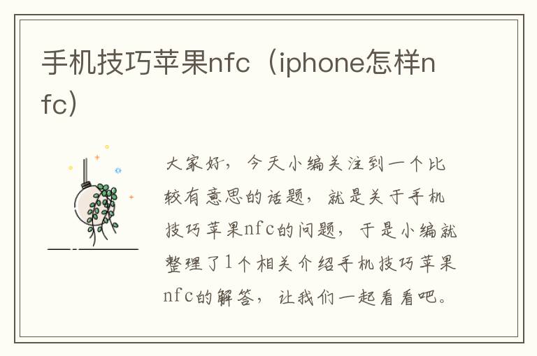 手机技巧苹果nfc（iphone怎样nfc）