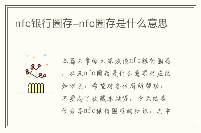 nfc银行圈存-nfc圈存是什么意思