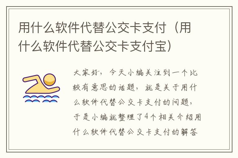 用什么软件代替公交卡支付（用什么软件代替公交卡支付宝）