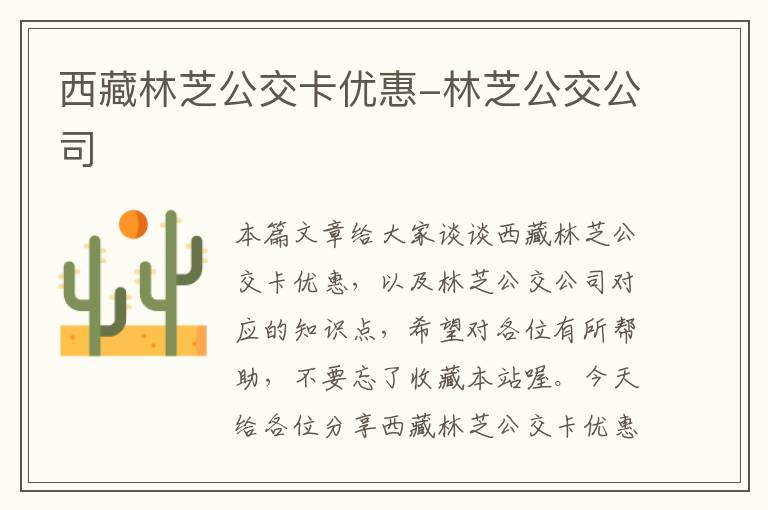 西藏林芝公交卡优惠-林芝公交公司