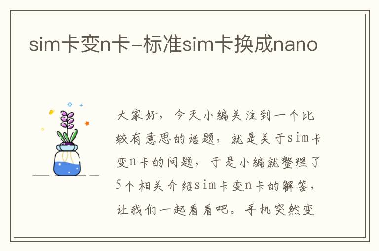 sim卡变n卡-标准sim卡换成nano