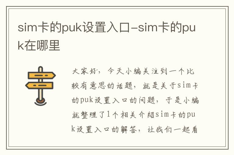 sim卡的puk设置入口-sim卡的puk在哪里