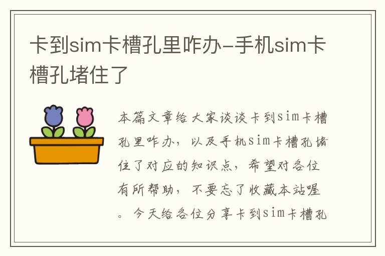 卡到sim卡槽孔里咋办-手机sim卡槽孔堵住了