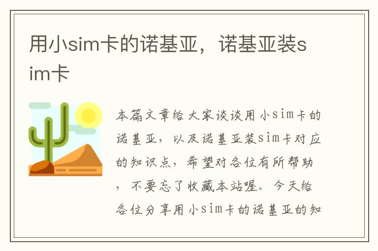 用小sim卡的诺基亚，诺基亚装sim卡