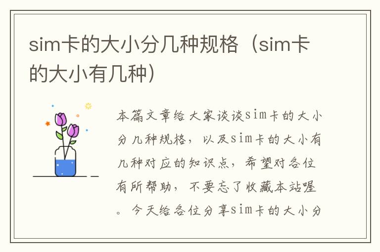 sim卡的大小分几种规格（sim卡的大小有几种）