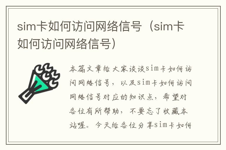 sim卡如何访问网络信号（sim卡如何访问网络信号）