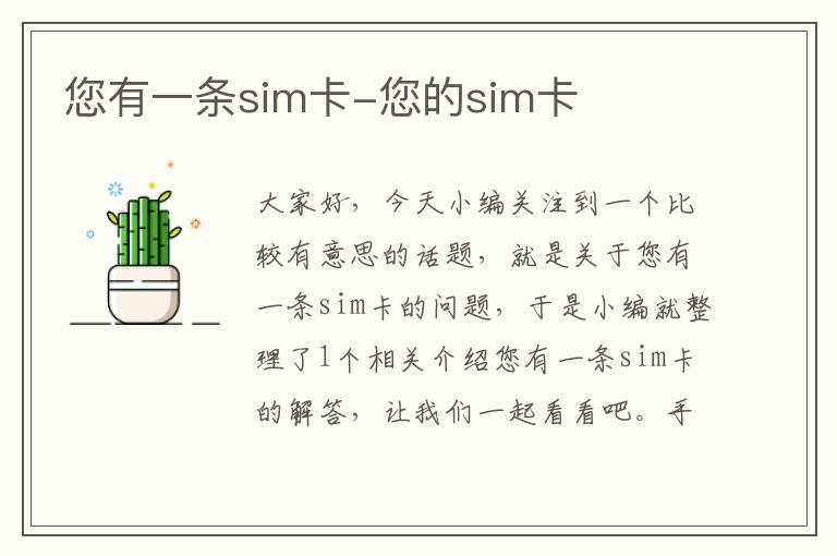 您有一条sim卡-您的sim卡