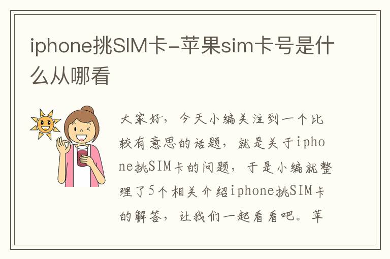 iphone挑SIM卡-苹果sim卡号是什么从哪看