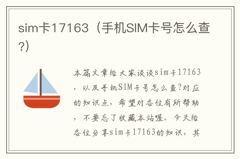 sim卡17163（手机SIM卡号怎么查?）