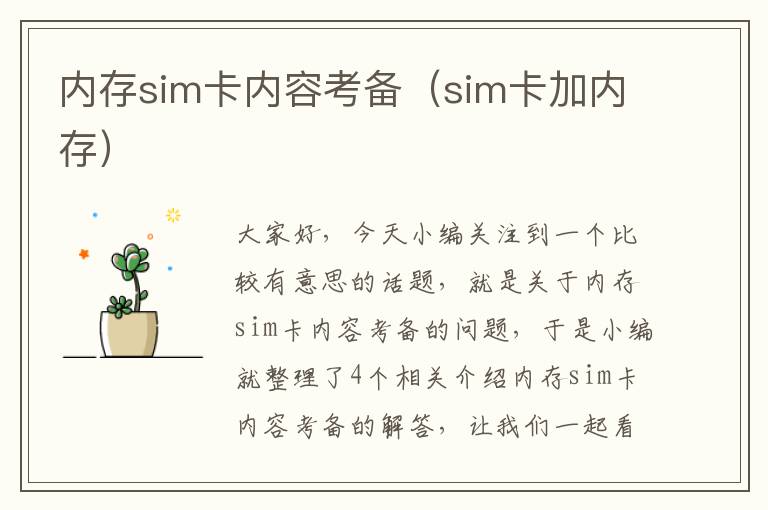 内存sim卡内容考备（sim卡加内存）