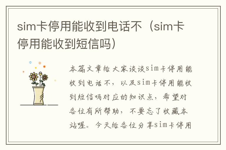 sim卡停用能收到电话不（sim卡停用能收到短信吗）