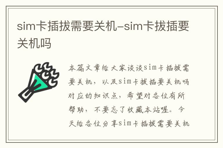 sim卡插拔需要关机-sim卡拔插要关机吗