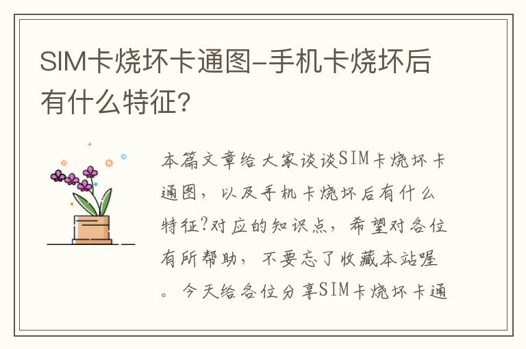 SIM卡烧坏卡通图-手机卡烧坏后有什么特征?