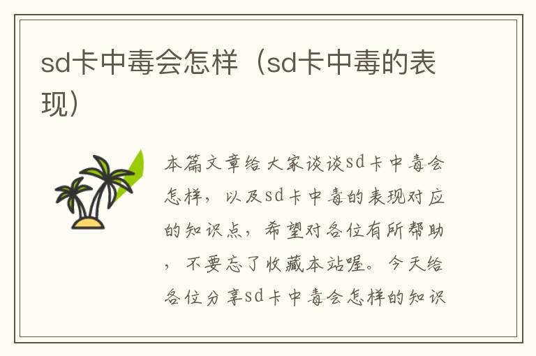 sd卡中毒会怎样（sd卡中毒的表现）