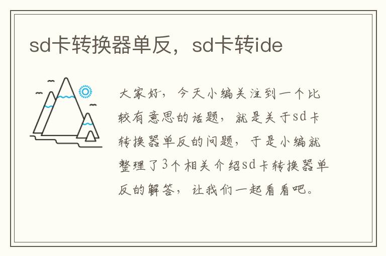 sd卡转换器单反，sd卡转ide