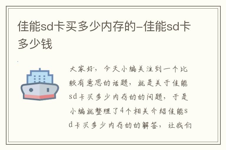 佳能sd卡买多少内存的-佳能sd卡多少钱