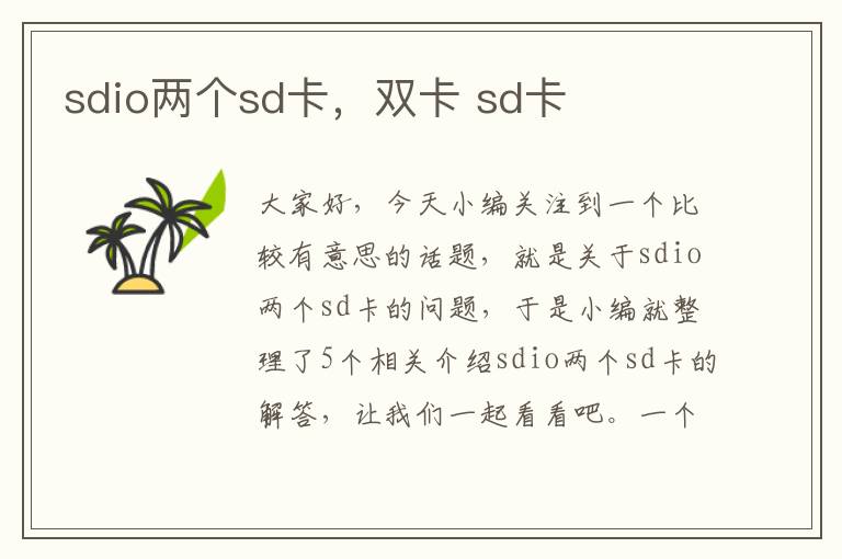 sdio两个sd卡，双卡 sd卡