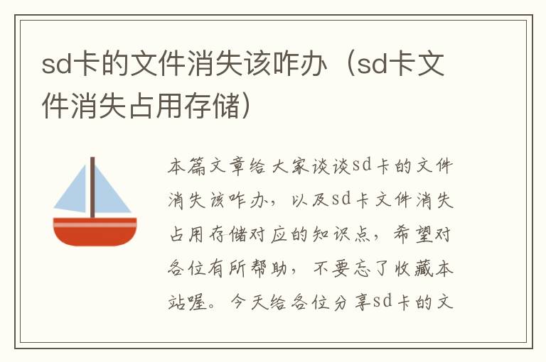 sd卡的文件消失该咋办（sd卡文件消失占用存储）