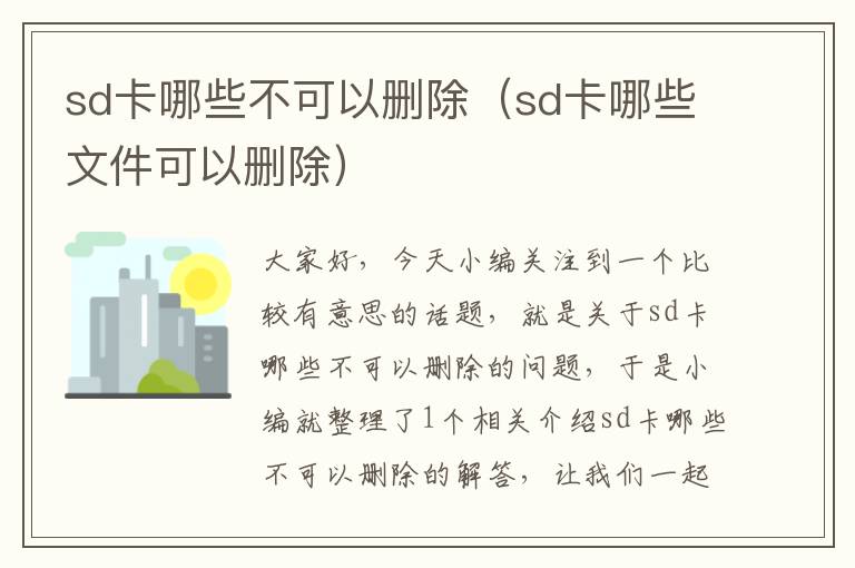 sd卡哪些不可以删除（sd卡哪些文件可以删除）