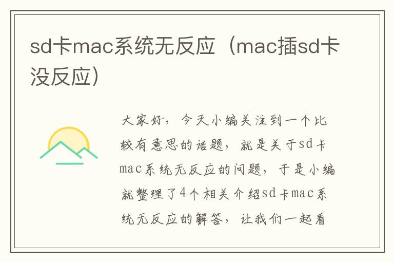 sd卡mac系统无反应（mac插sd卡没反应）