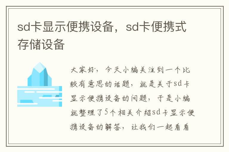 sd卡显示便携设备，sd卡便携式存储设备