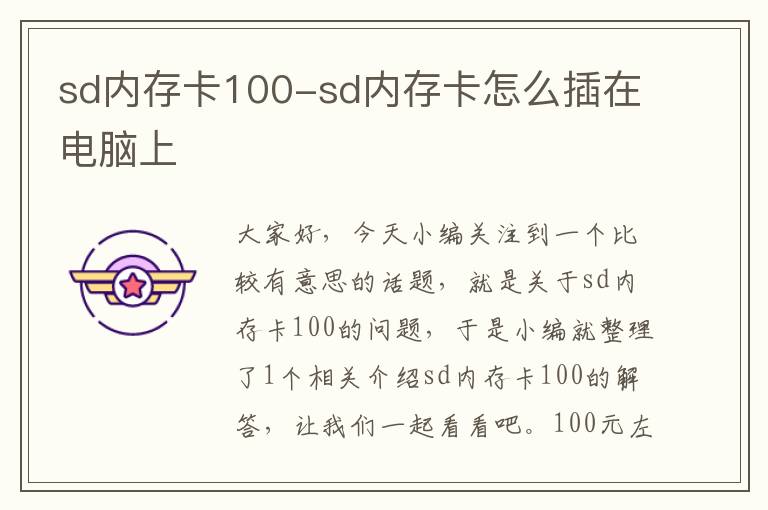 sd内存卡100-sd内存卡怎么插在电脑上