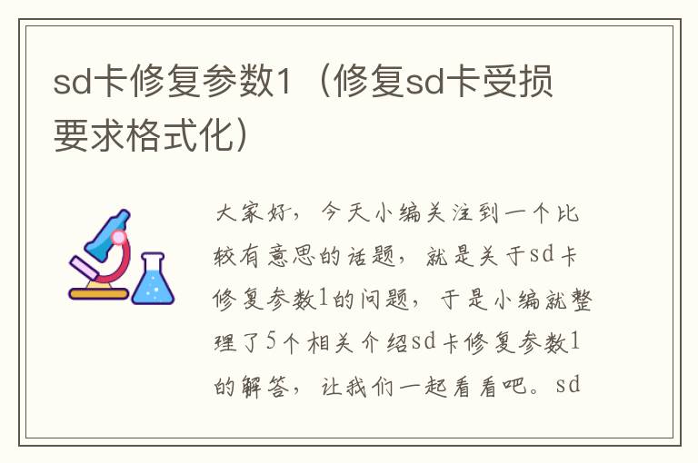 sd卡修复参数1（修复sd卡受损 要求格式化）