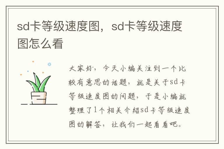 sd卡等级速度图，sd卡等级速度图怎么看