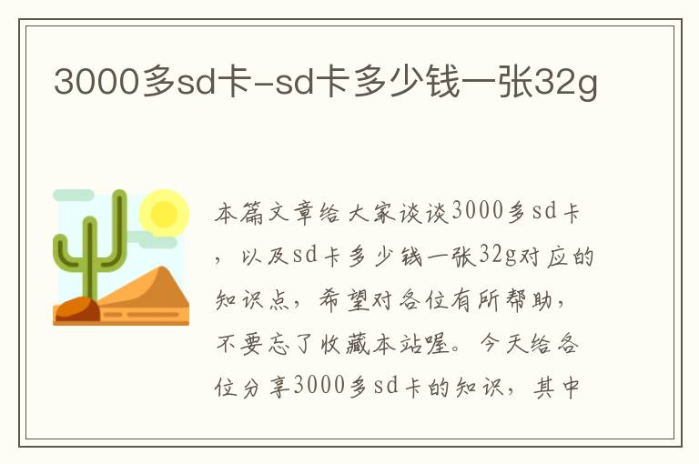 3000多sd卡-sd卡多少钱一张32g