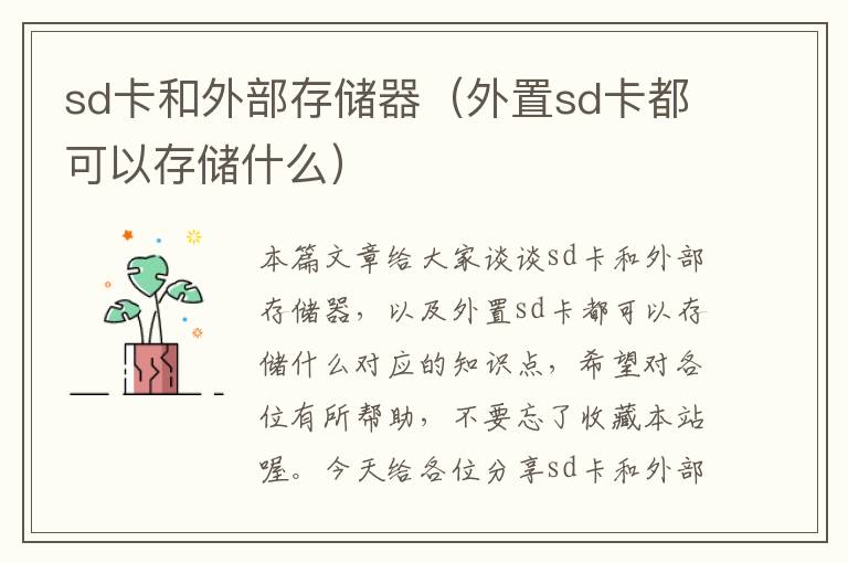 sd卡和外部存储器（外置sd卡都可以存储什么）