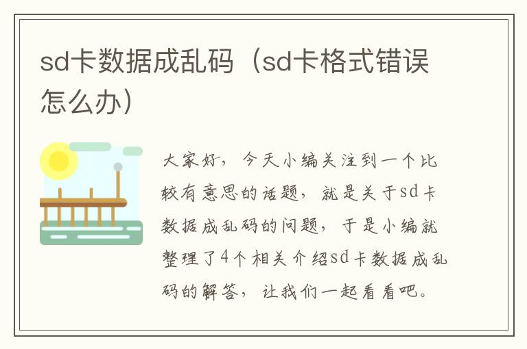 sd卡数据成乱码（sd卡格式错误怎么办）