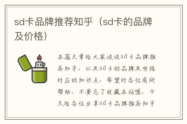 sd卡品牌推荐知乎（sd卡的品牌及价格）