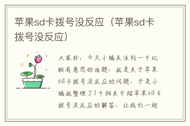 苹果sd卡拨号没反应（苹果sd卡拨号没反应）