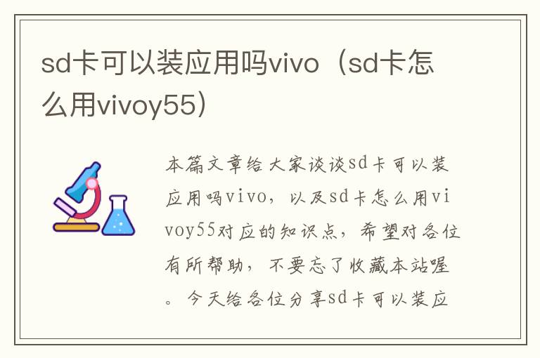 sd卡可以装应用吗vivo（sd卡怎么用vivoy55）