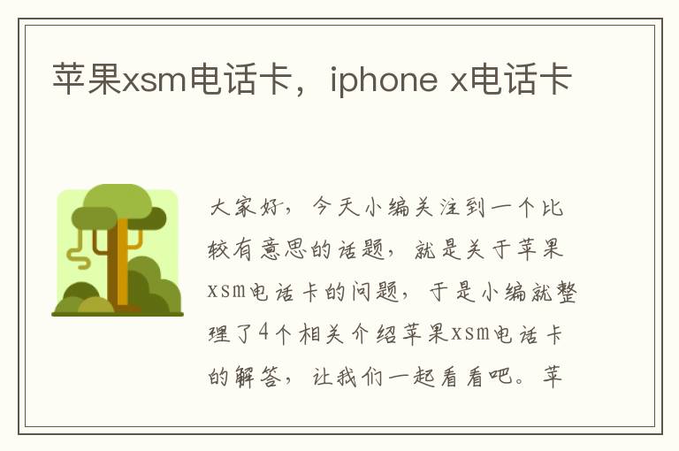 苹果xsm电话卡，iphone x电话卡