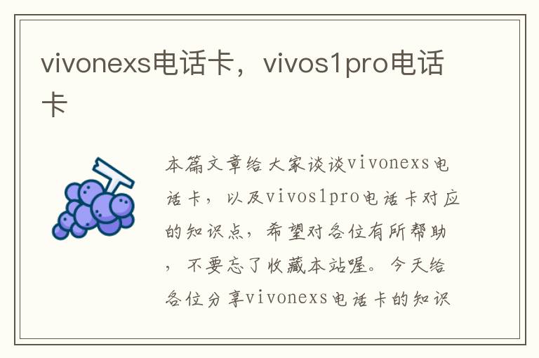 vivonexs电话卡，vivos1pro电话卡