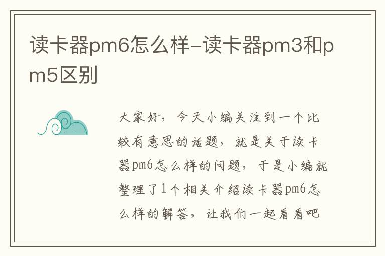 读卡器pm6怎么样-读卡器pm3和pm5区别