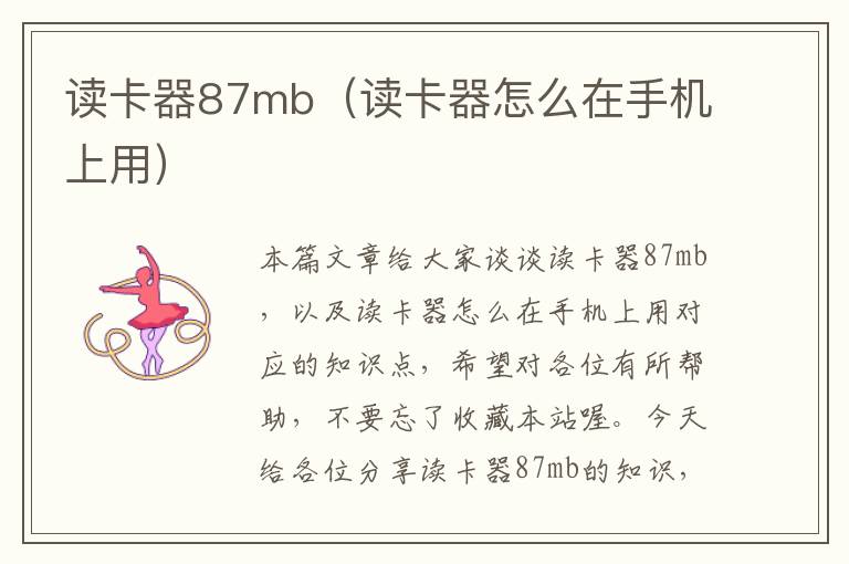 读卡器87mb（读卡器怎么在手机上用）