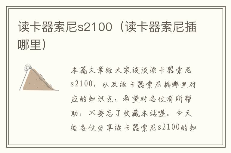 读卡器索尼s2100（读卡器索尼插哪里）