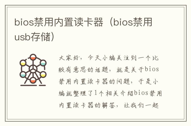 bios禁用内置读卡器（bios禁用usb存储）