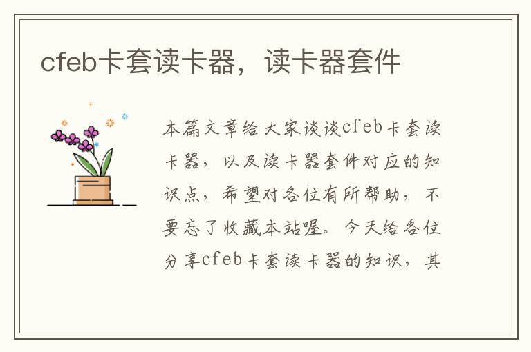 cfeb卡套读卡器，读卡器套件