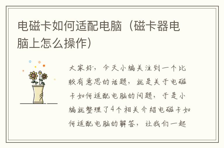 电磁卡如何适配电脑（磁卡器电脑上怎么操作）