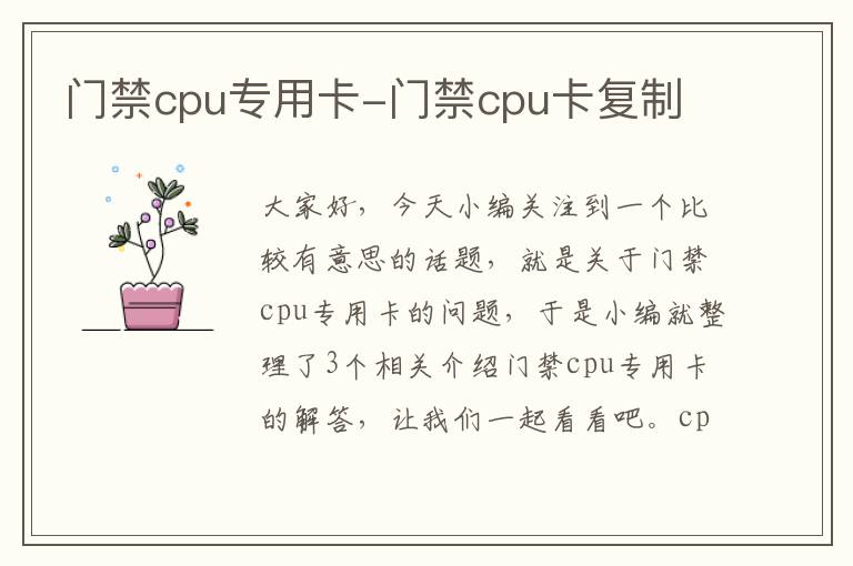 门禁cpu专用卡-门禁cpu卡复制