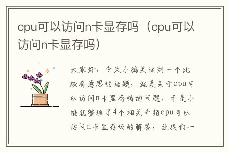 cpu可以访问n卡显存吗（cpu可以访问n卡显存吗）