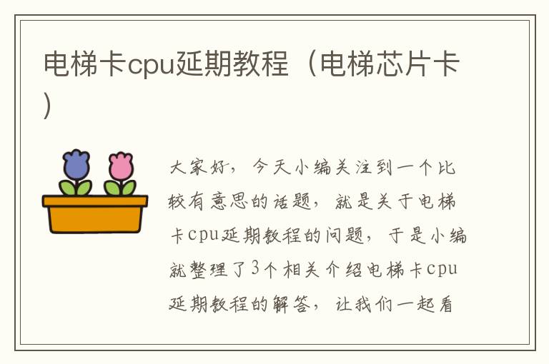 电梯卡cpu延期教程（电梯芯片卡）